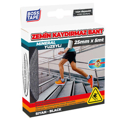 Boss Tape Zemin Merdiven Kaydırmaz Bant 25mmx5mt Siyah BT-10002 - Thumbnail