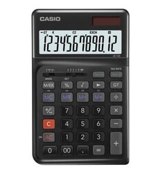 Casio JE-12E-BK Siyah 12 Hane Masa Üstü Ergonomik Tuşlu Hesap Makinesi - Thumbnail
