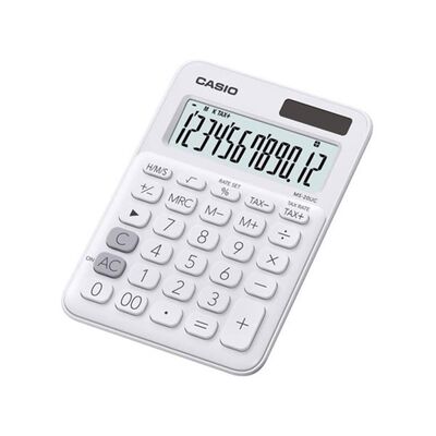 Casio MS-20UC-WE 12 Hane Beyaz Masa Üstü Hesap Makinesi