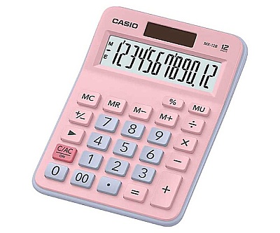 Casio MX-12B-PKLB Açık Pembe+Açık Mavi 12 Hane Masa Üstü Hesap Makinesi - 1