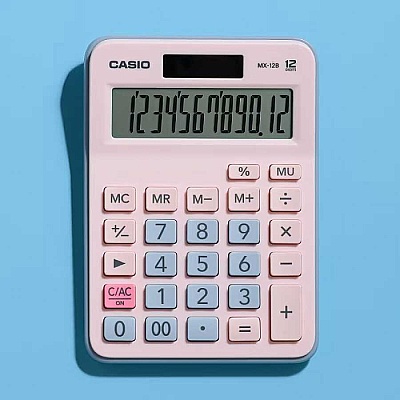 Casio MX-12B-PKLB Açık Pembe+Açık Mavi 12 Hane Masa Üstü Hesap Makinesi - 2