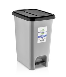 Ceymop - Ceymop Çöp Kovası Slim Pedallı Gri 30lt