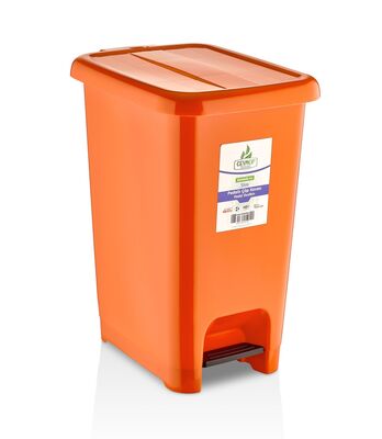 Ceymop Çöp Kovası Slim Pedallı Turuncu 30lt