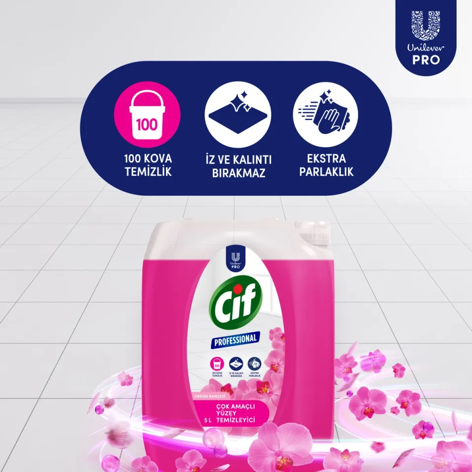 Cif U-PRO Professional Çok Amaçlı Yüzey Temizleyici Orkide Bahçesi 5 lt - Thumbnail