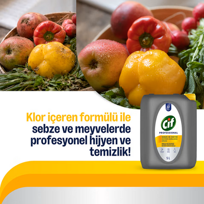 Cif U-PRO Professional Sebze Ve Meyve Hijyenik Durulama Ürünü 5 l 