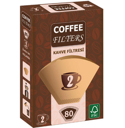 Coffee - Coffee Kahve Makinesi Filtre Kağıdı No:2 Kahverengi 80li