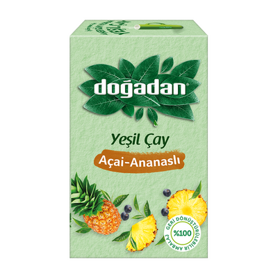Doğadan Yeşilçay Açai Ananas Bitki Çayı 18′li