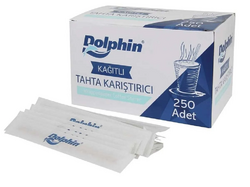 Bursapazarı - Dolphin Kağıtlı Tahta Karıştırıcı 11cm 250li