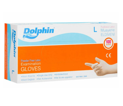 Dolphin Latex Eldiven Pudrasız L 100lü