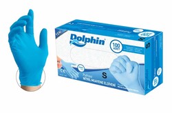 Dolphin Nitril Eldiven Pudrasız Mavi S 100lü - Thumbnail