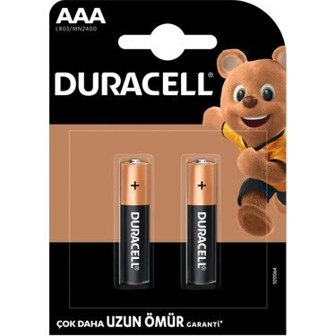 Duracell Alkalin AAA İnce Kalem Pil 2li