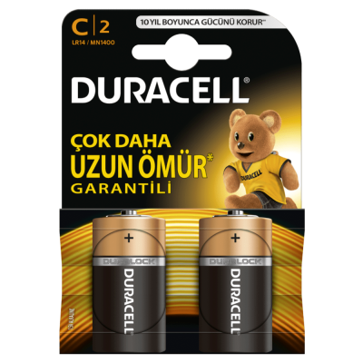 Duracell Alkalin C Orta Boy Pil 2'li