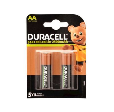 Duracell Şarj Edilebilir AA Kalem Pil 2li Paket 2500mAh