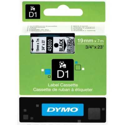 Dymo D1 Yedek Şerit 19mmx7m Şeffaf/siyah 45800
