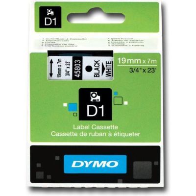 Dymo D1 Yedek Şerit 19mmx7m Beyaz/Siyah 45803