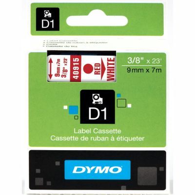 Dymo D1 Yedek Şerit 9mmx7m Beyaz/Kırmızı 40915