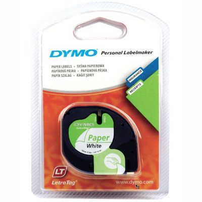 Dymo LetraTag Kağıt Şerit Beyaz 12mmx4m