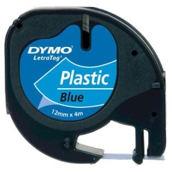 Dymo LetraTag Plastik Şerit Mavi 12mmx4m - Thumbnail