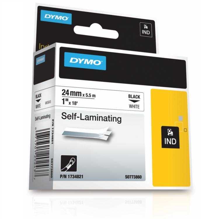 Dymo Rhinopro Lamine Vinil 24mmx5.5m Beyaz/siyah 1734821