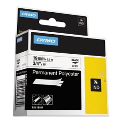 Dymo RhinoPro Sabit Polyester Şerit 19mmx 5.5m Beyaz/Siyah 18484 - Thumbnail