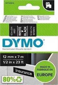 Dymo Şerit D1 12mmx7m Siyah-beyaz 45021