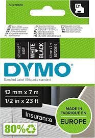 Dymo Şerit D1 12mmx7m Siyah-Beyaz 45021