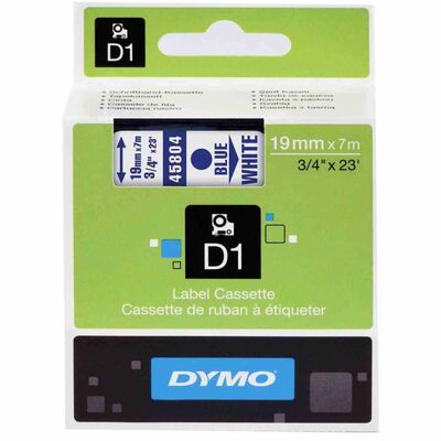 Dymo Şerit D1 19mmx7m Beyaz-Mavi (45804) S0720840