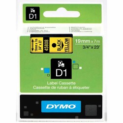 Dymo - Dymo Şerit D1 19mmx7m Sarı-Siyah 45808 Dymo - Dymo Şerit D1 19mmx7m Sarı-Siyah 45808