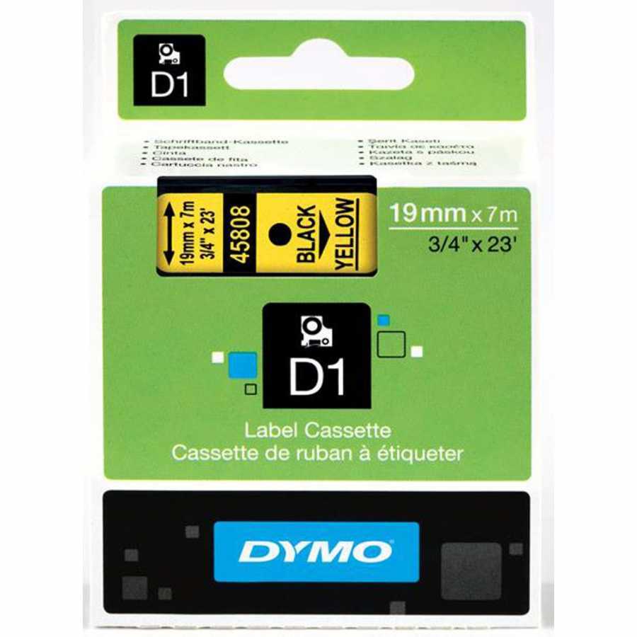 Dymo Şerit D1 19mmx7m Sarı-siyah 45808