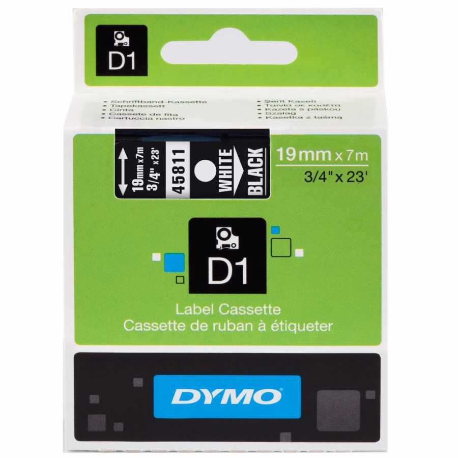 Dymo Şerit D1 19mmx7m Siyah-beyaz 45811