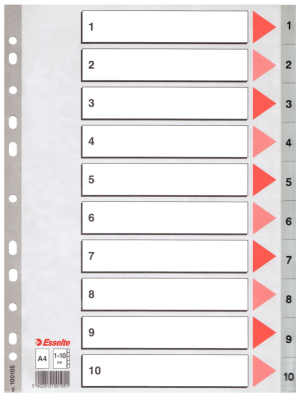 Esselte A4 PP Seperatör 1-10 Rakam