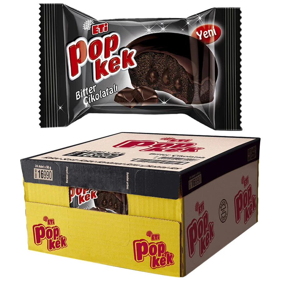 Eti Popkek Bitter Çikolatalı Kek 55 gr 24 lü
