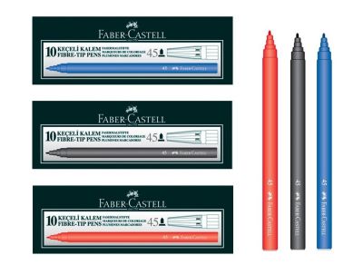 Faber Castell Keçeli Kalem Siyah 10lu
