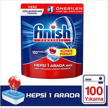 Finish Tablet Bulaşık Deterjanı Powerball Hepsi 1 Arada Max 100lü