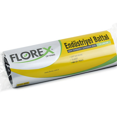 Florex Çöp Torbası Battal Endüstriyel 72x95 400gr Siyah 10 lu 523