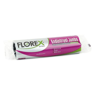 Florex Çöp Torbası Jumbo Endüstriyel 80x110 400gr Siyah 10 lu 514