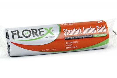 Florex Çöp Torbası Jumbo Standart Gold 80x110 300 gr Siyah 10 lu 512