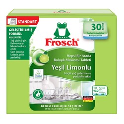Frosch Bulaşık Makinesi Tableti Yeşil Limon Kokulu 30 lu - Thumbnail