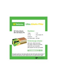 Gp LR6 AA Boy Ultra Alkalin Kalem Pil 40'lı Paket GP15AU-2B40 - Thumbnail