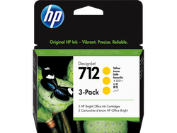 Hp - HP 712 Yellow Sarı 29ML 3Lü Paket Plotter Kartuşu 3ED79A