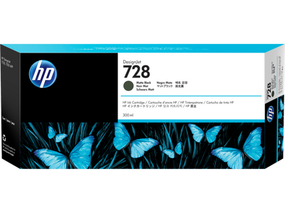 HP 728 Matte Black Mat Siyah 300ML Plotter Kartuşu F9J68A