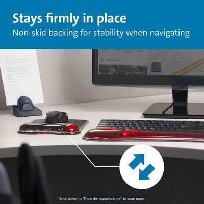 Kensington Entegre Bilek Destekli Duo Jel Mouse Pad, Kırmızı-Siyah 62402