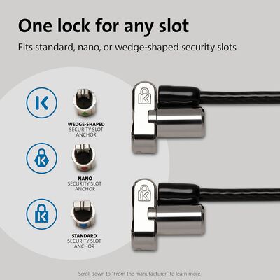 Kensington Universal 3'ü 1 Arada Anahtarlı Kilit Çift Başlıklı K63380WW