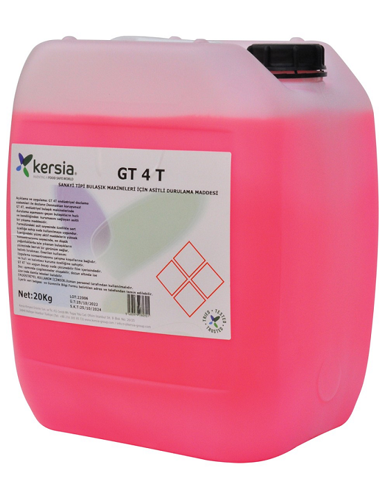 Kersia Gt4 Sert Sularda Kullanıma Uygun Bulaşık Makinesi Parlatıcısı 20 Lt