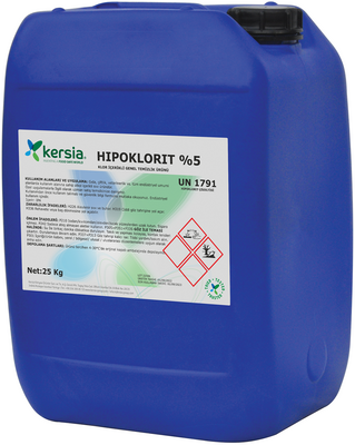 Kersia HIPOTLORIT %5 Klorlu Ağırtıcı Temizleyici Çamaşır Suyu 25KG