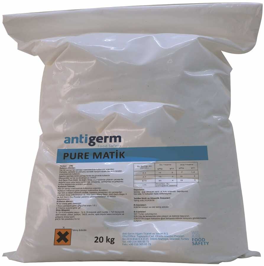 Kersia Pure Matik Ağartıcı İçermeyen Ana Yıkama Deterjanı 20 Kg