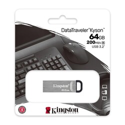 Kingston DTKN-64GB 64GB DataTraveler Kyson 200MB-s Metal USB 3.2 Gen 1 Flash Bellek - Thumbnail
