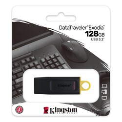 Kingston DTX-128GB 128Gb USB3.2 Gen1 DataTraveler Exodia (Black + Yellow) Flash Bellek - Thumbnail