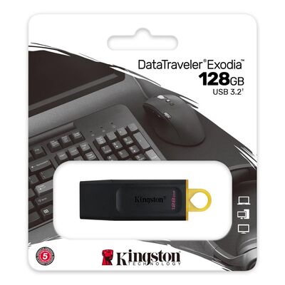Kingston DTX-128GB 128Gb USB3.2 Gen1 DataTraveler Exodia (Black + Yellow) Flash Bellek
