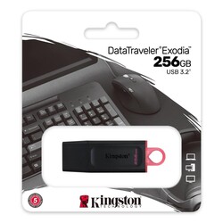 Kingston DTX-256GB 256GB USB3.2 Gen 1 DataTraveler Exodia (Black + Pink)Flash Bellek - Thumbnail